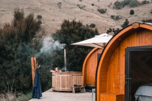 Outdoor Camping Pod with hot tub